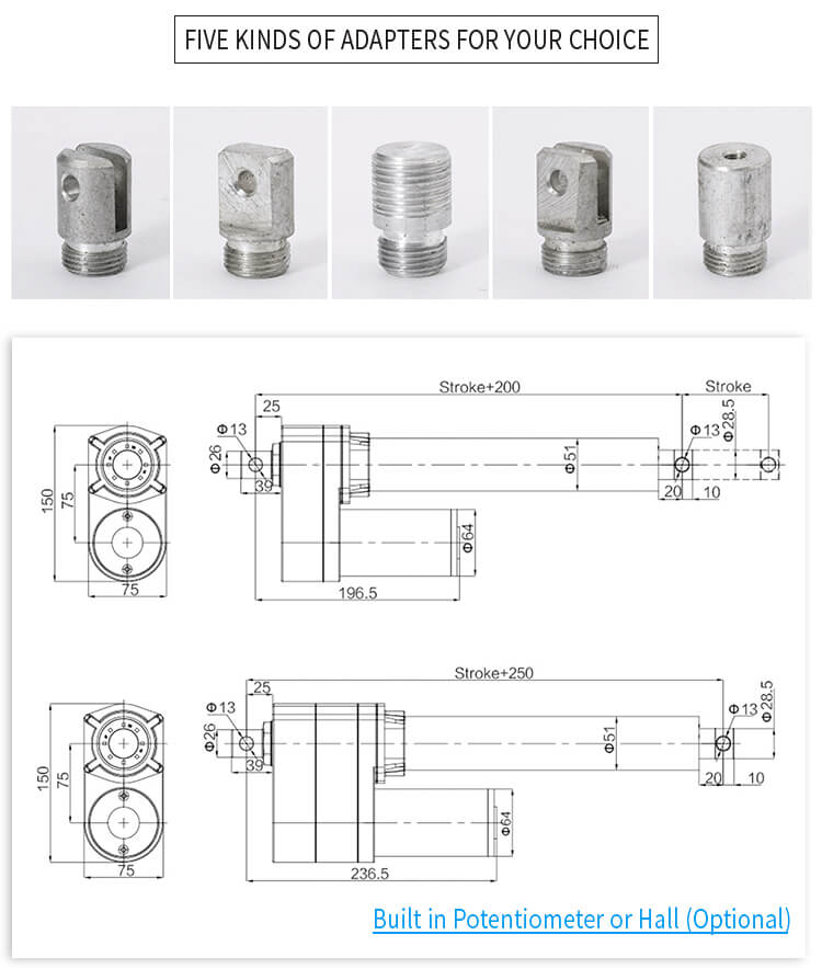 Ly015 linear actuator drawing