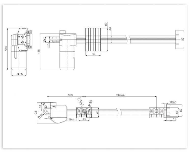 Ly014d linear actuator drawing